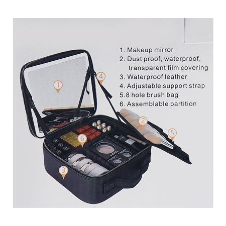 AJF Makeup Organizer with LED Mirror, Pink - Image 6