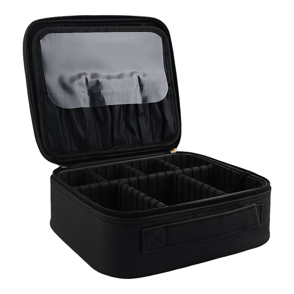 AJF Makeup Organizer with LED Mirror, Black - Image 2