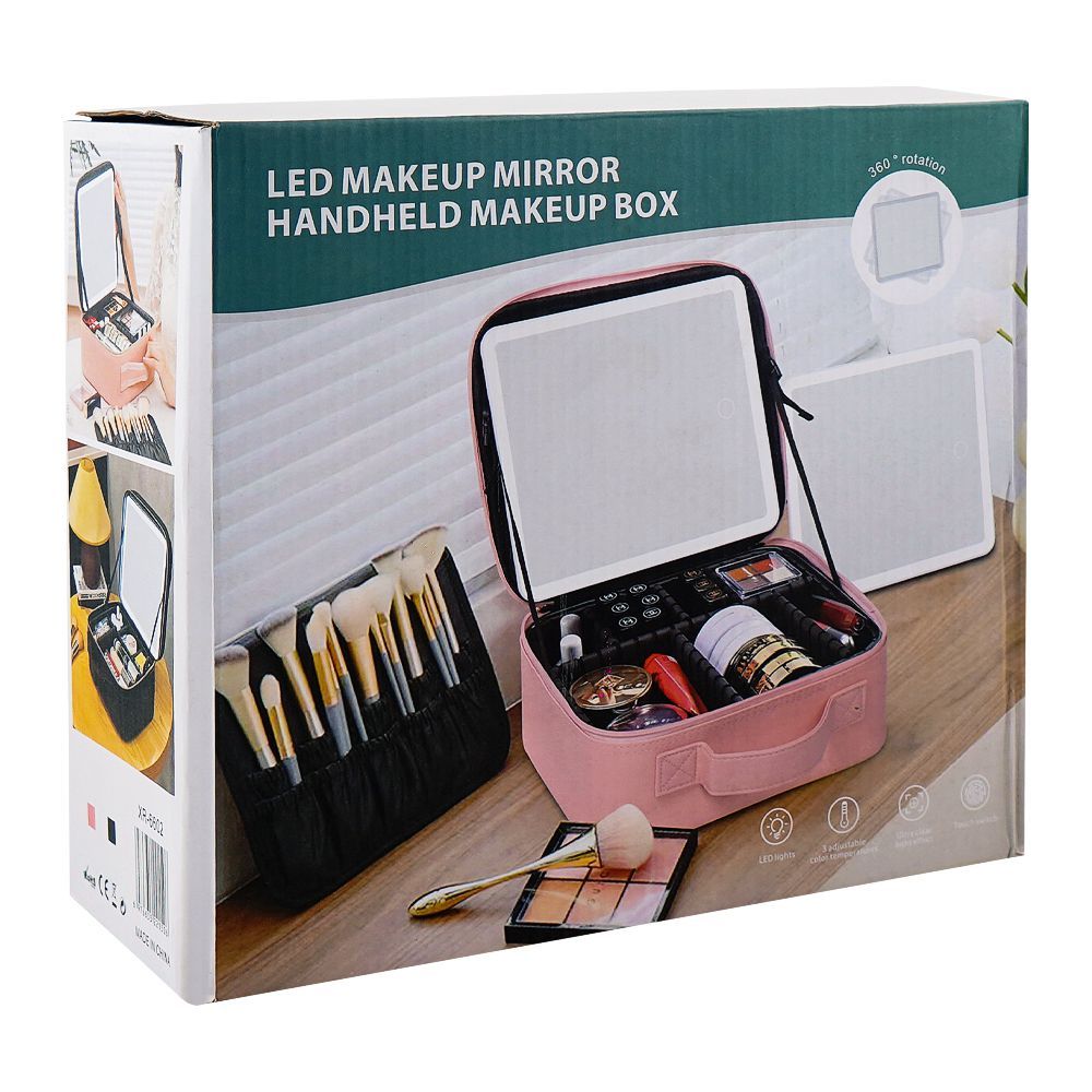 AJF Makeup Organizer with LED Mirror, Black - Image 3