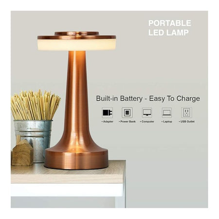 AJF LED Desk Lamp, 1800mAh Battery, Red - Main Image
