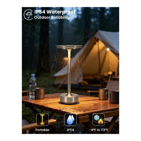 AJF LED Charging Metal Lamp, 4000mAh Battery, IP54 Waterproof, Silver - Image 3