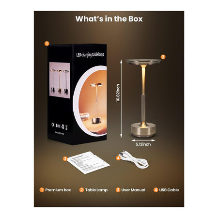 AJF LED Charging Metal Lamp, 4000mAh Battery, IP54 Waterproof, Silver - Image 4