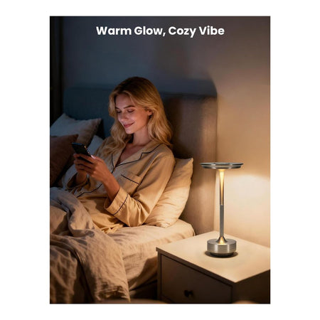 AJF LED Charging Metal Lamp, 4000mAh Battery, IP54 Waterproof, Silver - Image 5