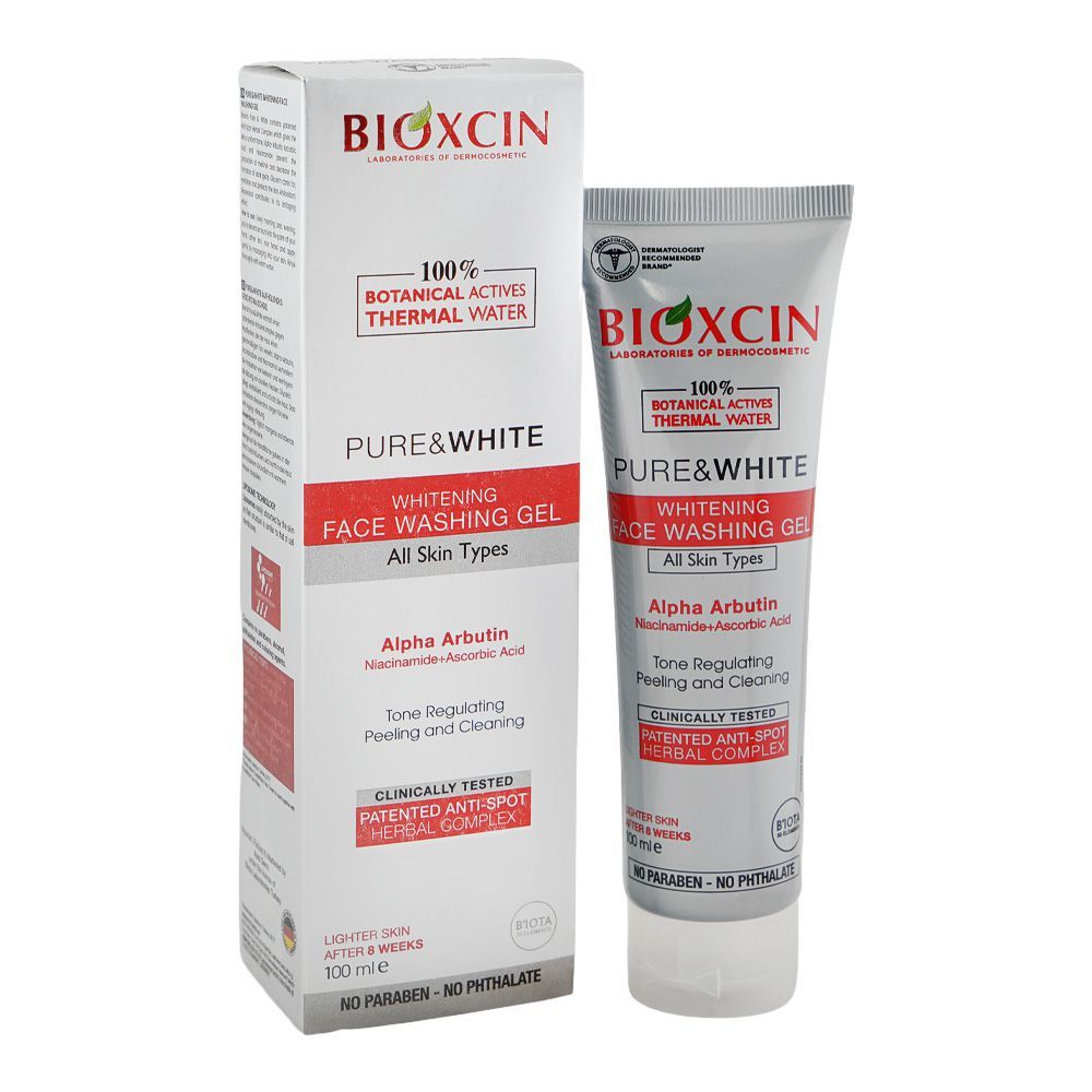 Bioxcin Pure & White Face Washing Gel, Niacinamide & Ascorbic Acid, For All Types Of Skin, 100ml - Main Image