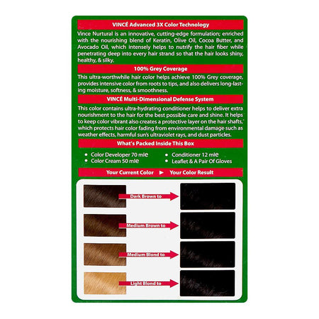 Vince Nurtural Keratin Rich Colour Ammonia Free Women Hair Color, 2.0 Natural Black - Image 2