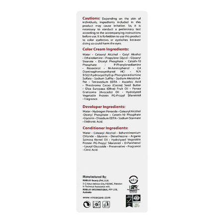 Vince Nurtural Keratin Rich Colour Ammonia Free Women Hair Color, 2.0 Natural Black - Image 4