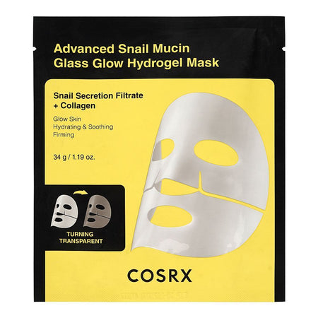 COSRX Advanced Snail Mucin Glass Glow Hydrogel Mask, Hyaluronic Acid, For Radiant Skin, 34g - Main Image