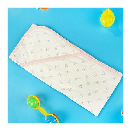 TG Kids Center Baby Hanger Wrapping Sheet, Tea Pink White Flowers - Image 2