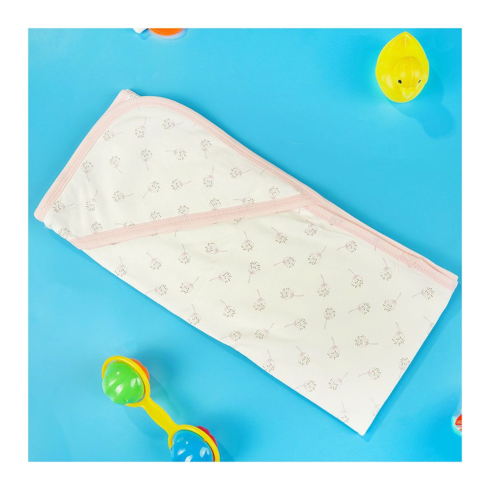 TG Kids Center Baby Hanger Wrapping Sheet, Tea Pink White Flowers - Image 2