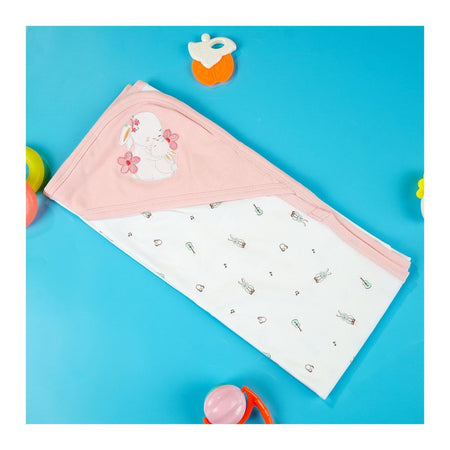 TG Kids Center Baby Hanger Wrapping Sheet, White Tea Pink Bear - Image 2