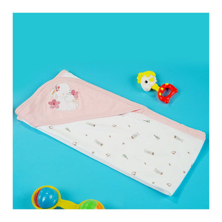 TG Kids Center Baby Hanger Wrapping Sheet, Pink White Bear Music - Image 2