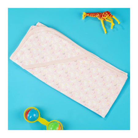 TG Kids Center Baby Hanger Wrapping Sheet, Peach Pink Rabbit - Image 2