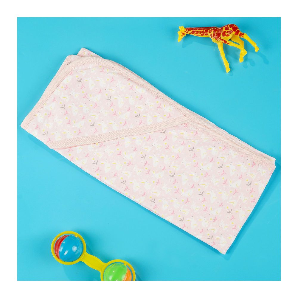 TG Kids Center Baby Hanger Wrapping Sheet, Peach Pink Rabbit - Image 2