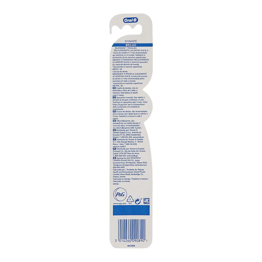 Oral-B 3D White Brilho Toothbrush, Medium - Image 2