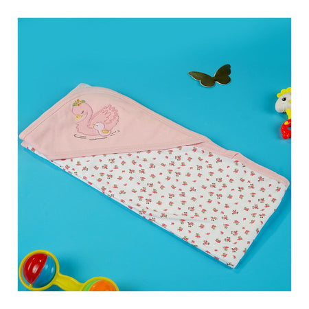 TG Kids Center Baby Hanger Wrapping Sheet, Pink White Flowers Duck - Image 2