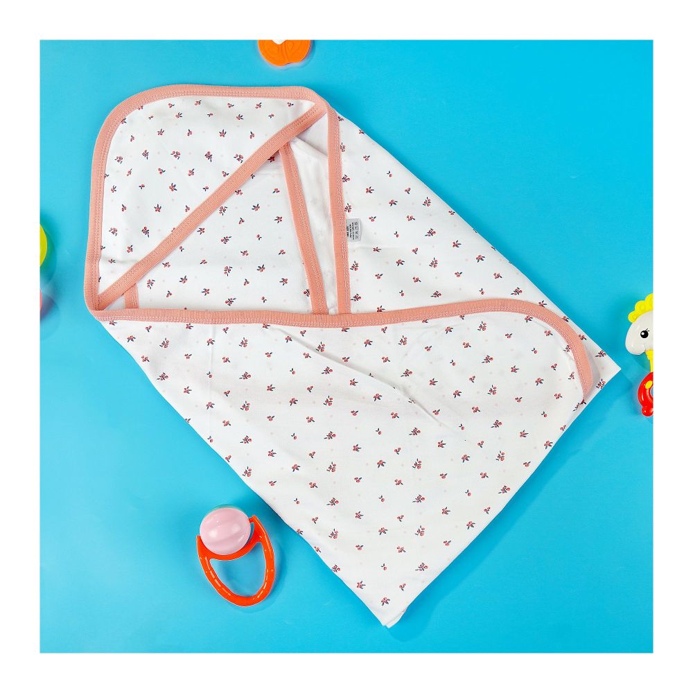 TG Kids Center Baby Hanger Wrapping Sheet, White Pink Music - Main Image