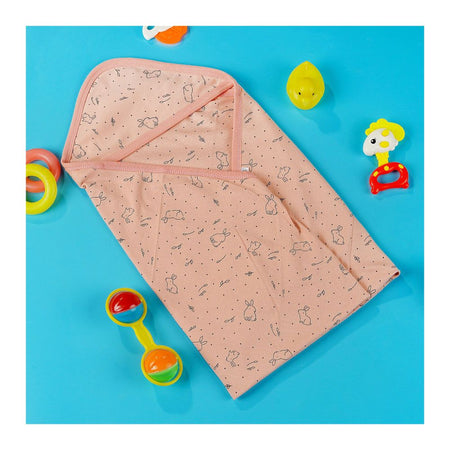 TG Kids Center Baby Hanger Wrapping Sheet, Rust Rabbit - Main Image