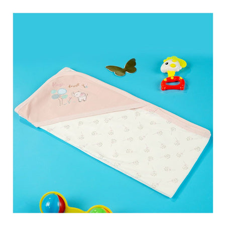 TG Kids Center Baby Hanger Wrapping Sheet, Pink White Elephant - Image 2