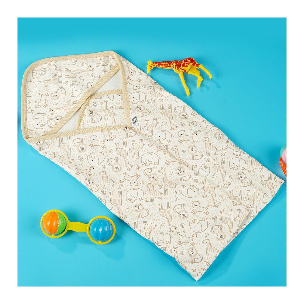 TG Kids Center Baby Hanger Wrapping Sheet, Beach White Animals - Main Image