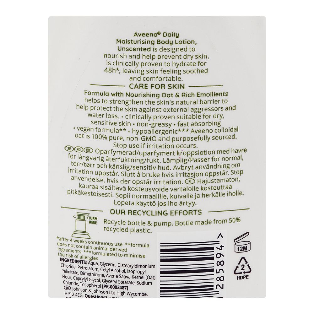 Aveeno Daily Moisturizing Body Lotion, For Normal to Dry Skin, 300ml - Image 3