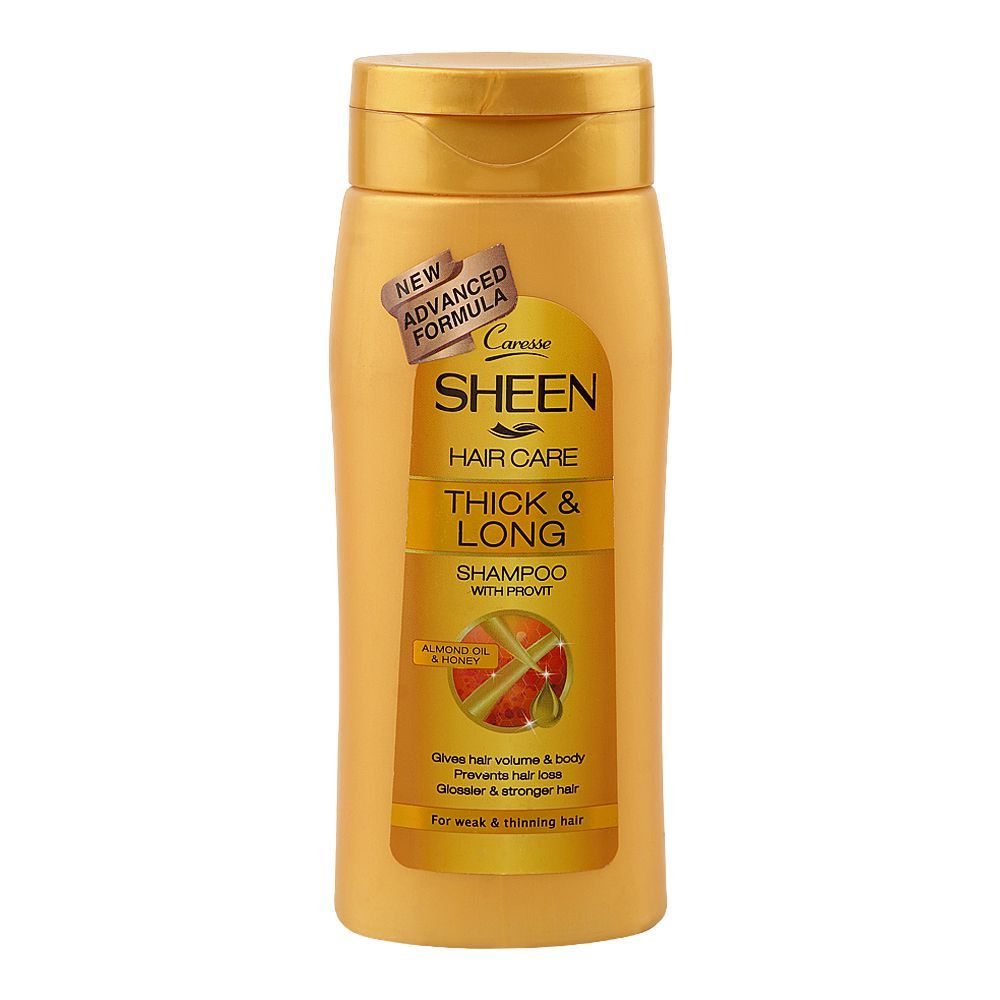Caresse Sheen Hair Care Thick & Long Shampoo, Almond Oil, Honey, For Weak & Thin Hair, 180ml - Main Image