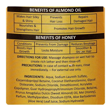 Caresse Sheen Hair Care Thick & Long Shampoo, Almond Oil, Honey, For Weak & Thin Hair, 180ml - Image 3
