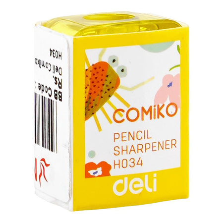 Deli Comiko Pencil Sharpner, Yellow, H034 - Image 2