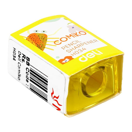 Deli Comiko Pencil Sharpner, Yellow, H034 - Image 3
