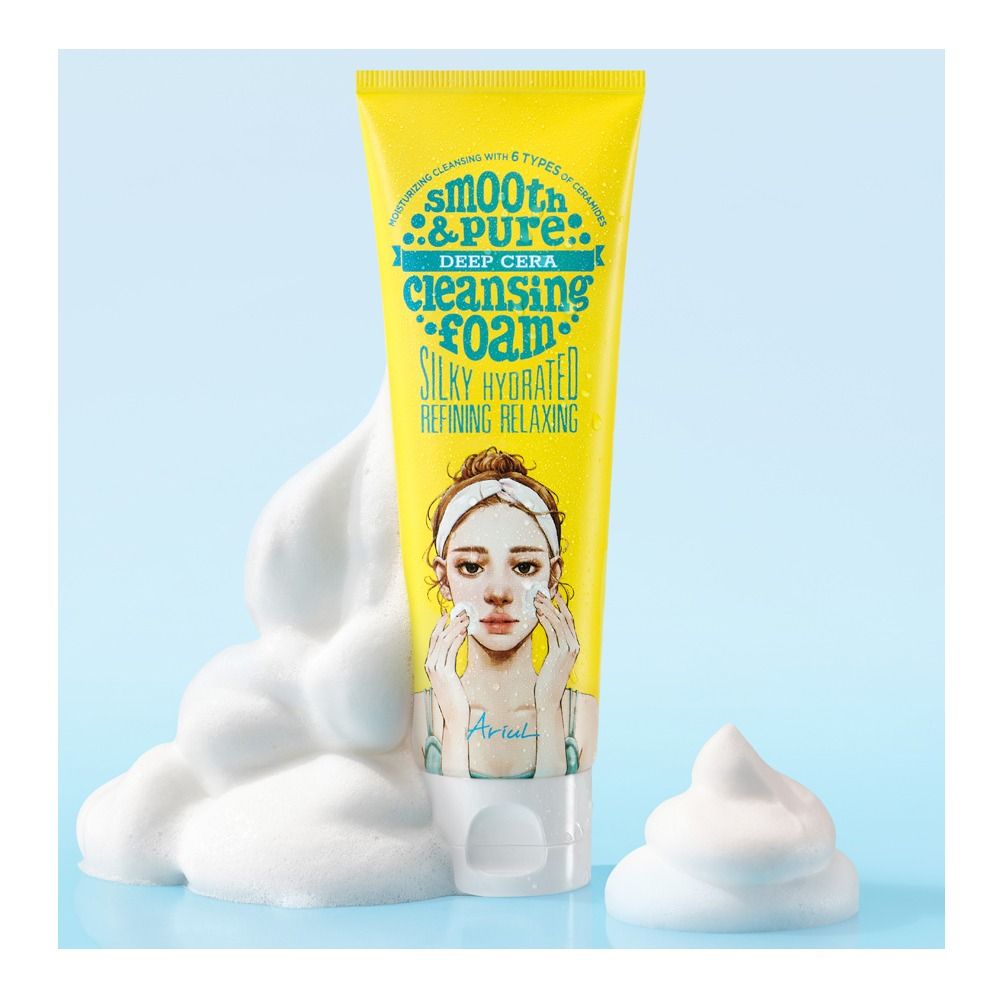 Ariul Smooth & Pure Deep Cera Cleansing Foam, Myristic Acid & Hyaluronic Acid, For Radiant & Healthy Skin, 120ml - Main Image
