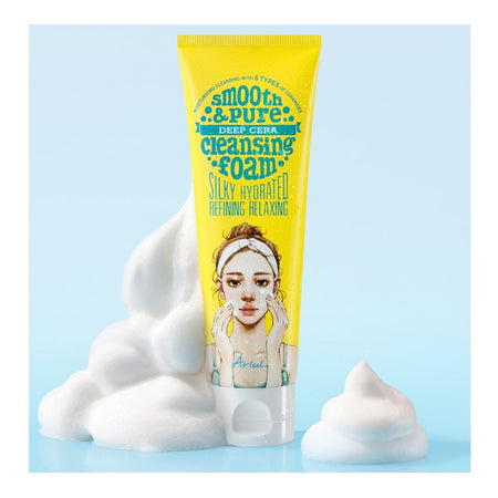 Ariul Smooth & Pure Deep Cera Cleansing Foam, Myristic Acid & Hyaluronic Acid, For Radiant & Healthy Skin, 120ml - Main Image
