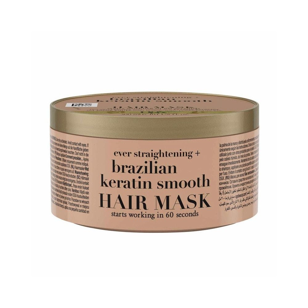OGX Ever Straightening + Brazilian Keratin Smooth Hair Mask, Citric Acid, Glycerin, For Dry & Frizzy Hair, 300ml - Main Image