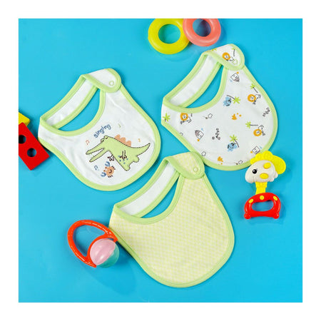 TG Kids Center Bib, Parrot Green Crocodile, 3-Pack - Image 2
