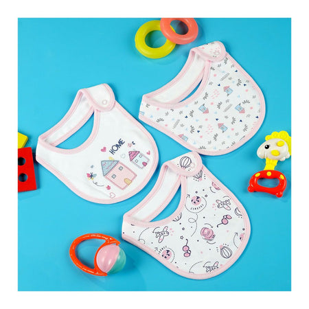 TG Kids Center Bib, Pink White Home Pic, 3-Pack - Image 2