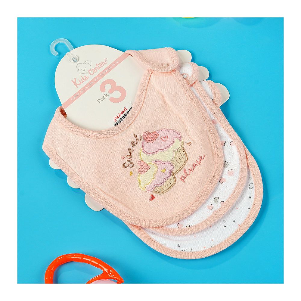 TG Kids Center Bib, Peach Pink Sweet Ice Cream, 3-Pack - Main Image