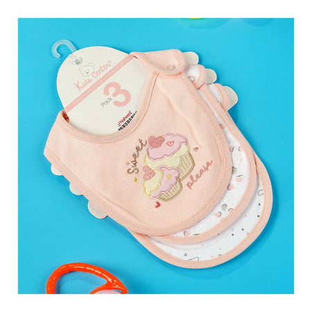 TG Kids Center Bib, Peach Pink Sweet Ice Cream, 3-Pack - Main Image
