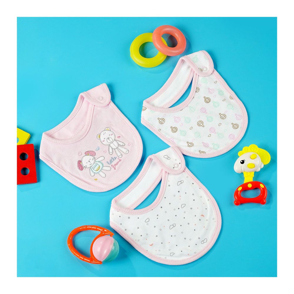TG Kids Center Bib, Pink Little Lord, 3-Pack - Image 2