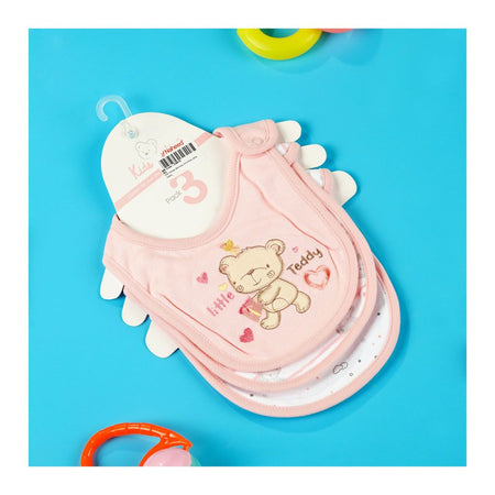 TG Kids Center Bib, Pink Little Teddy, 3-Pack - Main Image