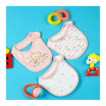 TG Kids Center Bib, Pink Little Teddy, 3-Pack - Image 2