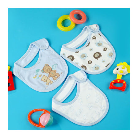 TG Kids Center Bib, Sky Blue Woo Boo Bear, 3-Pack - Image 2