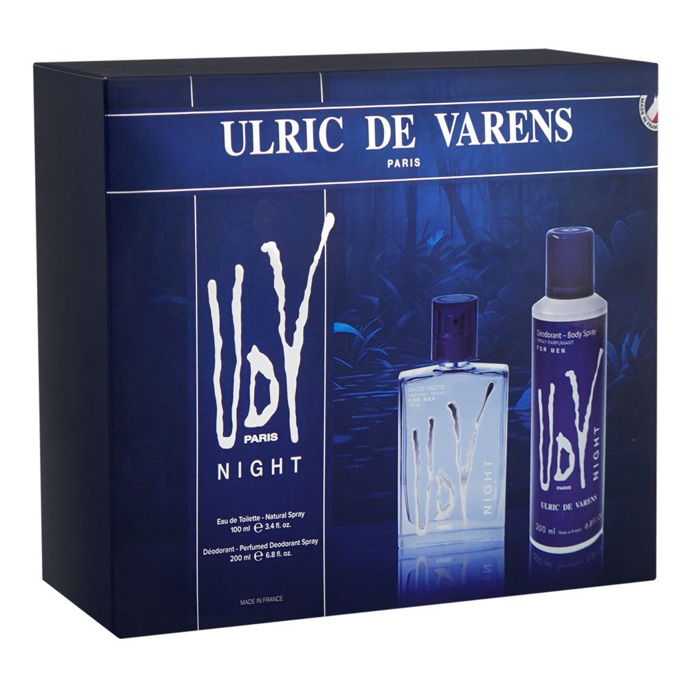 UDV Night Set For Men, Eau De Toilette 100ml + Deodorant 200ml - Main Image
