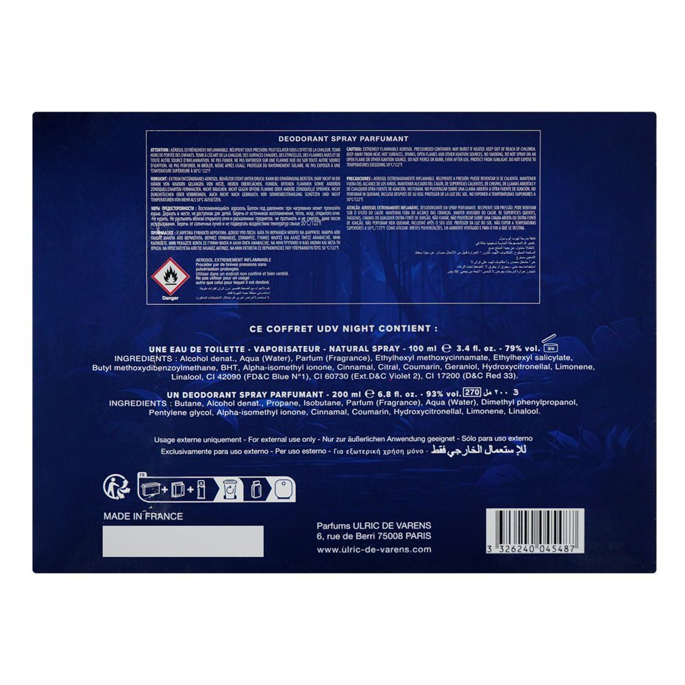 UDV Night Set For Men, Eau De Toilette 100ml + Deodorant 200ml - Image 2