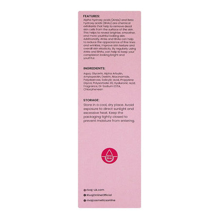 Rivaj UK AHA BHA Exfoliating Face Serum, Glycerin, Salicylic Acid, For Radiant Skin, 30ml - Image 3