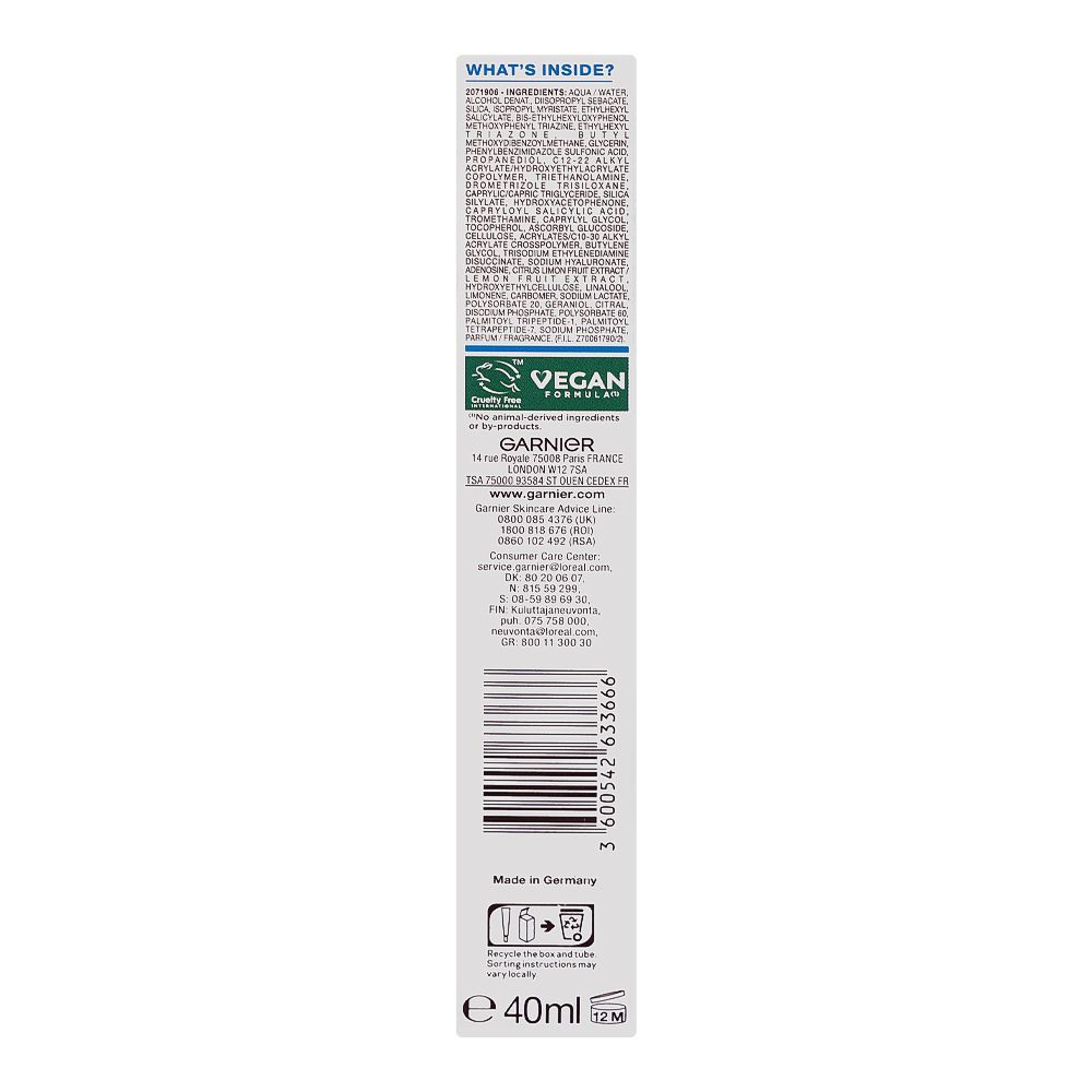 Garnier Hyaluron Barrier Protect Daily UV Fluid Invisible Serum, SPF 50+ Hyaluronic Acid & Glycerin, For All Types Of Skin, 40ml - Image 3