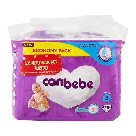 Canbebe Baby Diapers Economy Pack Midi, No.3, 4-9KG, 28-Pack - Main Image
