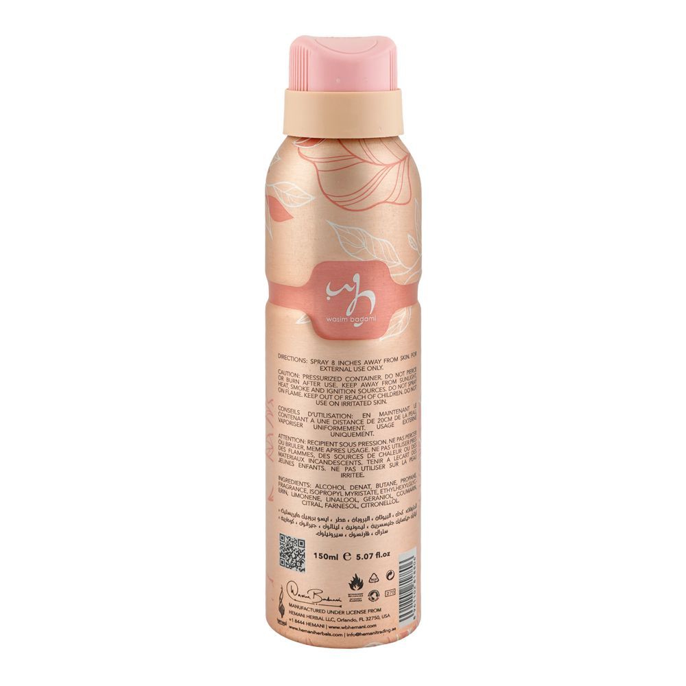 Wasim Badami Floraison Pour Femme Body Spray, For Women, 150ml - Image 2