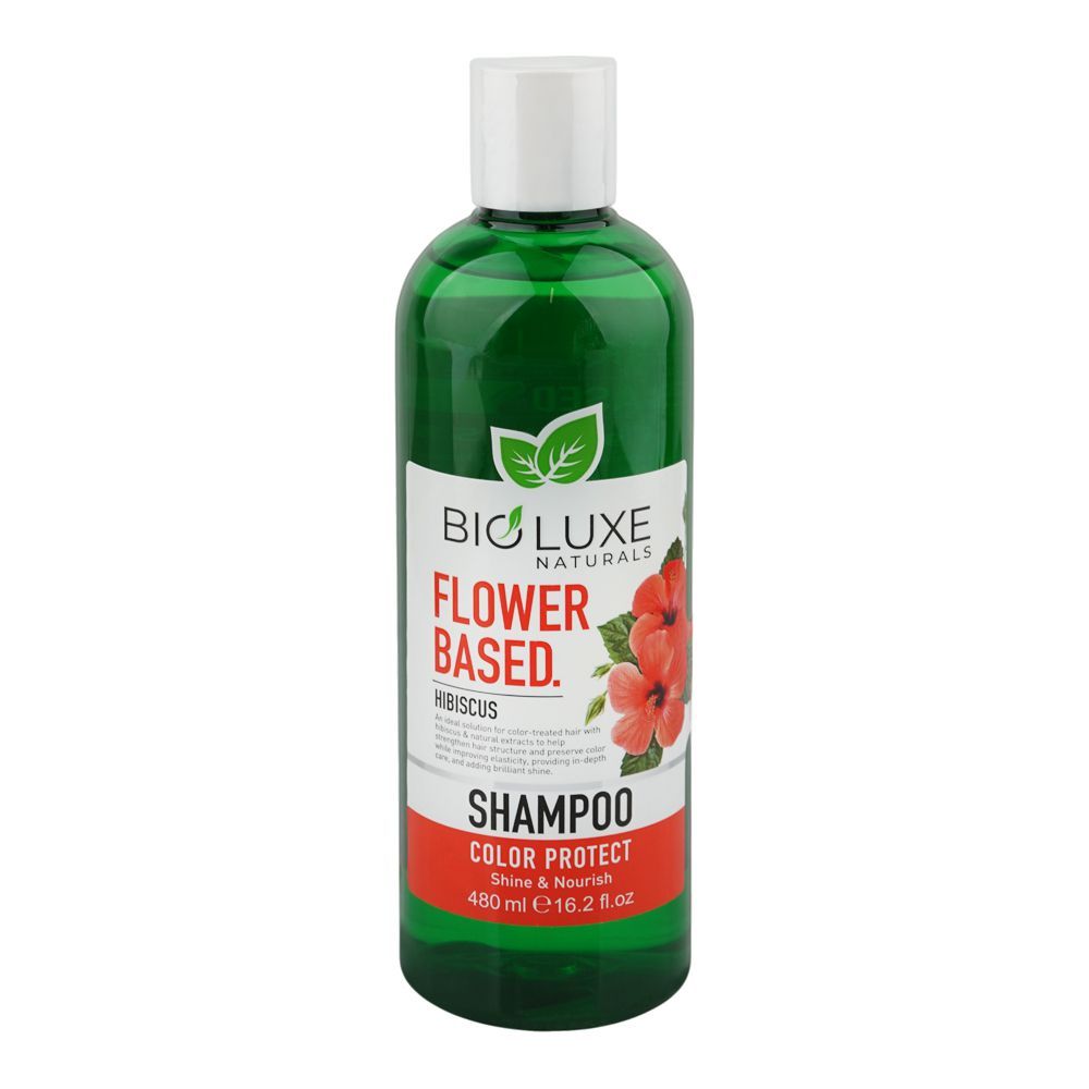 Bio Luxe Naturals Flower Based Hibis Color Protect Shampoo, Niacinamide, For Color Treated Hair, 480ml - Main Image