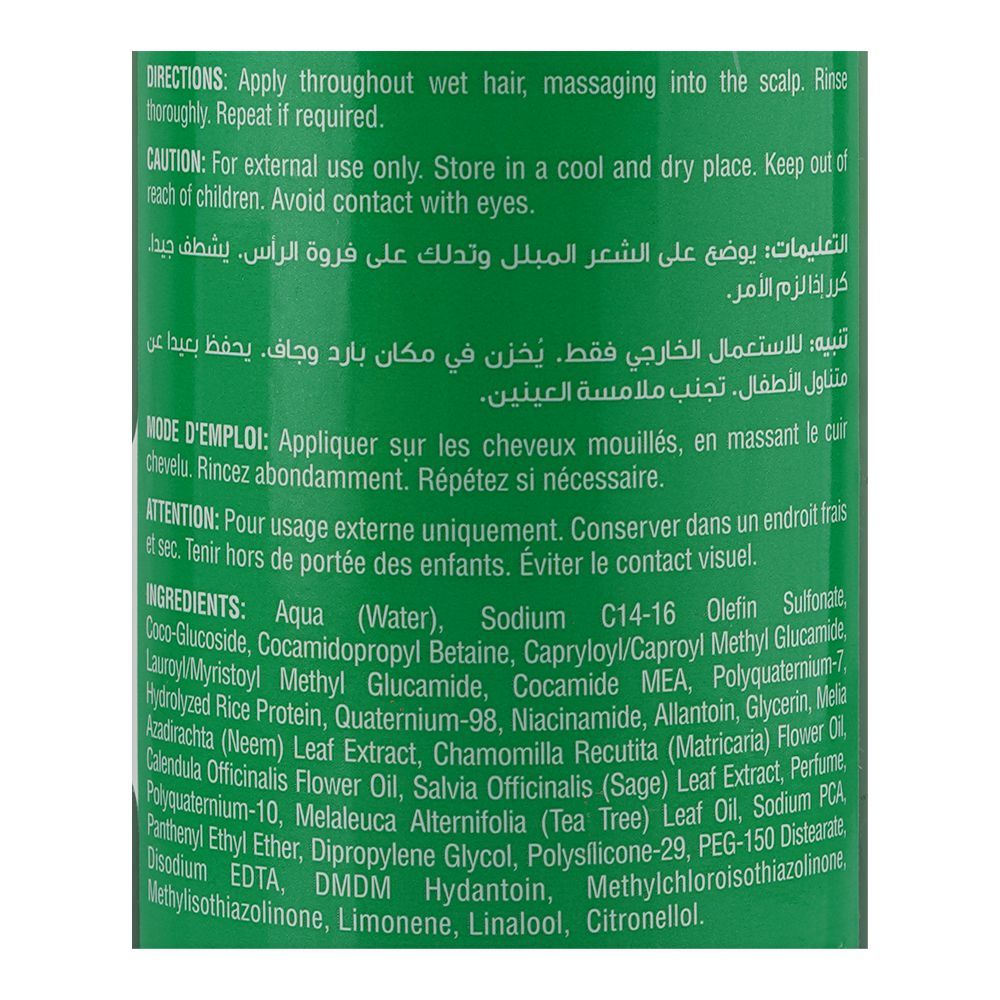 Bio Luxe Naturals Leaf Based Neem Tea Tree Purifying Shampoo, Niacinamide, For Dandruff, 480ml - Image 3