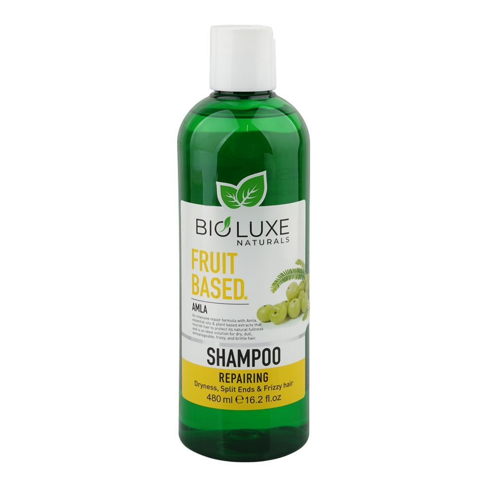Bio Luxe Naturals Fruit Based Amla Repairing Shampoo, Niacinamide, For Dry Hair, 480ml - Main Image