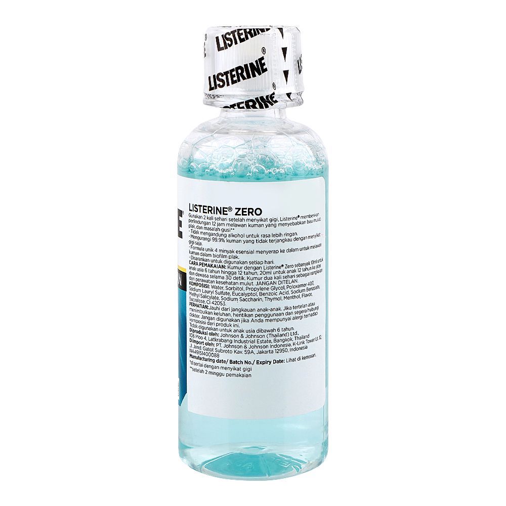 Listerine Zero Mouth Wash, 100ml Thai - Image 2