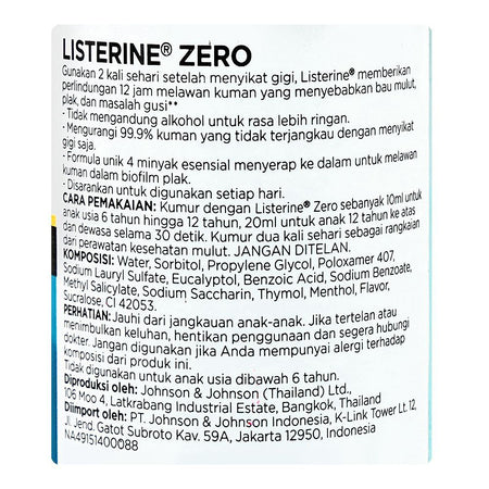 Listerine Zero Mouth Wash, 100ml Thai - Image 3